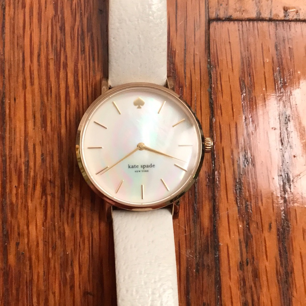 White Kate spade watch with pearl face